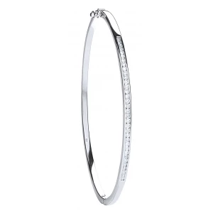9ct White Gold 0.50ct Channel Set Diamond Bangle